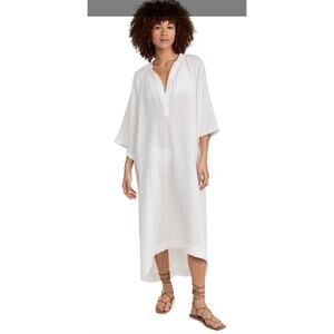 9seed Tangier Caftan White Double Gauze Womans One Size